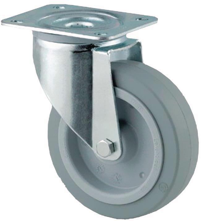 ROULETTE PIVOTANTE À PLATINE - FORCE 150 À 400 KG, Ø : 125 MM - MANUTAN COLLECTIVITÉS