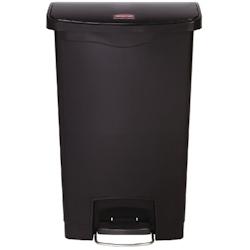 Rubbermaid Poubelle à pédale frontale Slim Jim noire 50L - plastique résistant avec fermeture silencieuse_0