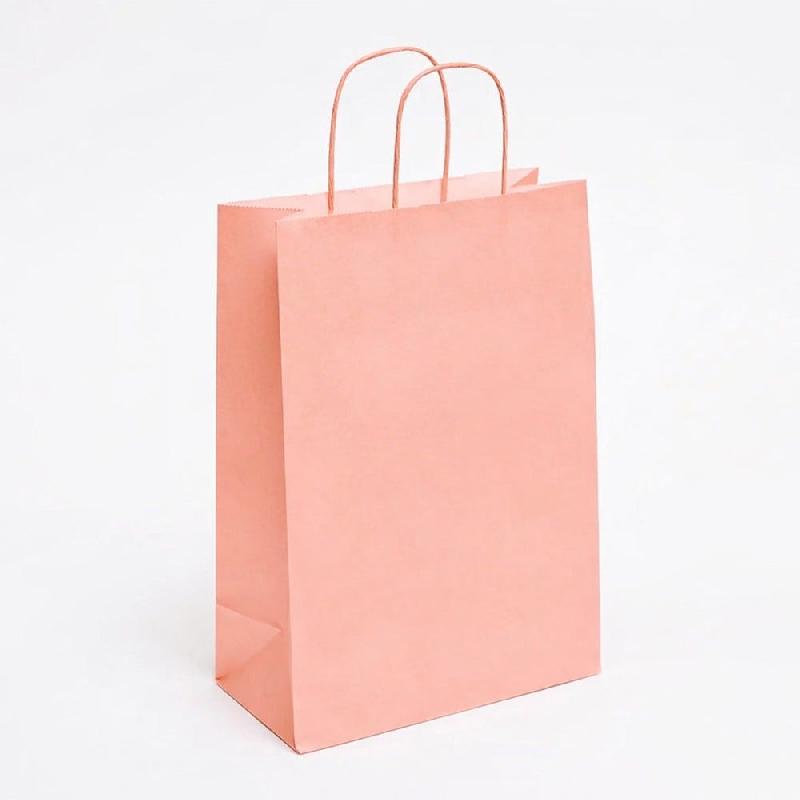 Sac kraft  poignées torsadées Pêche 36x12x41cm - par 50_0