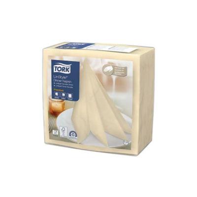 Serviettes de table non tissé Dinner Linstyle® Tork, coloris vanille, le colis de 50, 478713_0