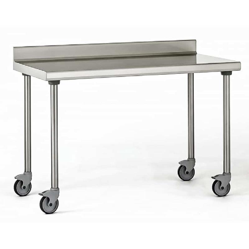 Table inox TS 15N démontable sur roues à dosseret pieds ronds largeur 800 mm (Longueur, mm: 1000 Réf-414821-44)_0