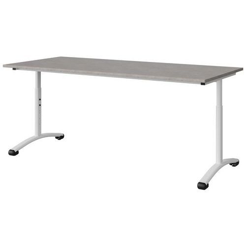 TABLE MALIBU 180X80 T3/T6 DL ST ABS BÉTON F186/BLC 9016