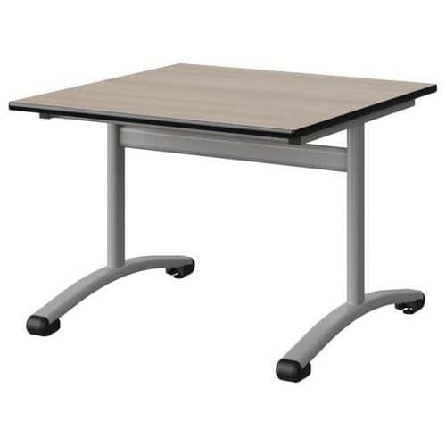 TABLE MALIBU 80X80 T3 DL STRA ACACIA/NOIR GRIS 9006
