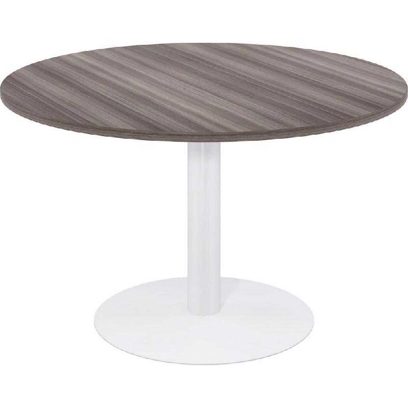 TABLE MODULAIRE RONDE - PIETEMENT TULIPE BLANC - PLATEAU CEDRE