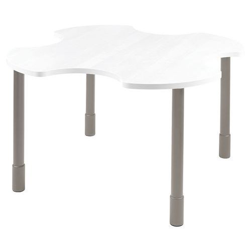 TABLE PMR Ø 140 CM RÉGLABLE STRATIFIÉ - BLANC/GRIS - SUNSET CREATION