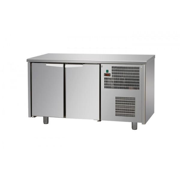 Table réfrigérée 2 portes inox - sans dosseret - capacité 270L - température +0/+10°C_0