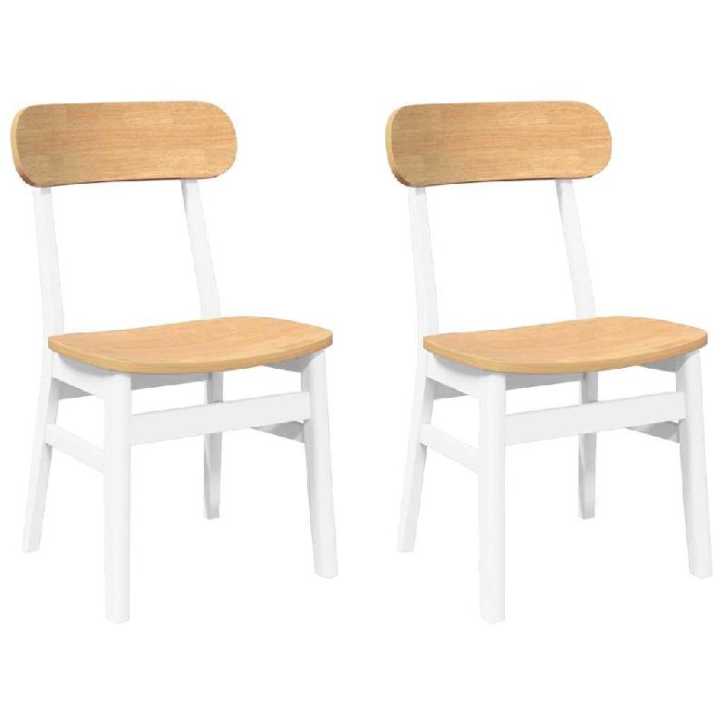 VidaXL Chaises à manger 2 pcs blanc bois massif caoutchouc Modèle Atlas Advance Plus - 4102440_0