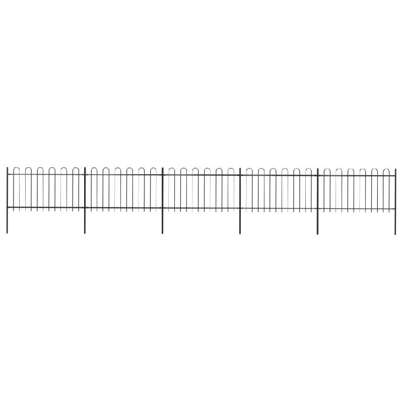 Vidaxl clôture de jardin avec dessus en cerceau acier 8,5 x 1 m noir 277660_0