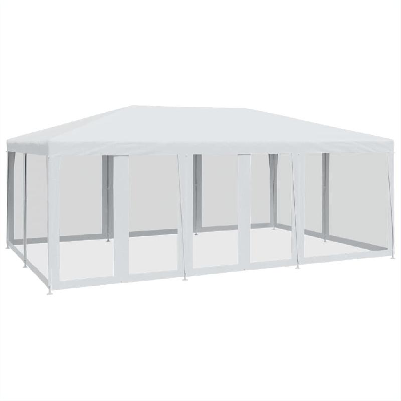 VidaXL Tente de fête avec 10parois latérales en maille blanc 6x4m PEHD Modèle AbriAlpha 382 - blanc 4010066_0
