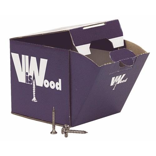 VIS À BOIS - INOX A2 - TÊTE FRAISÉE - FILETAGE TOTAL - 5X25 MM - 200 VISWOOD