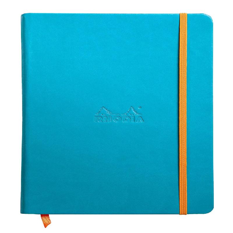 Webnotebook Rhodiarama turquoise A5, 192p./96 feuilles ivoire 90 g/m² brochées, ligné - bleu 118747C_0