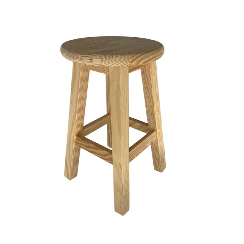 WellHome - Tabouret rond en bois massif couleur naturelle 29x29x50cm - beige WH15579_0