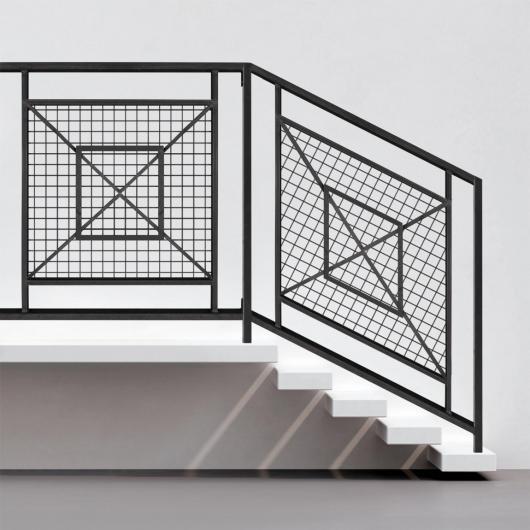 Balcon et Rampe Toulousain - Main courante haute et lisse basse - Grillage maille 50_0
