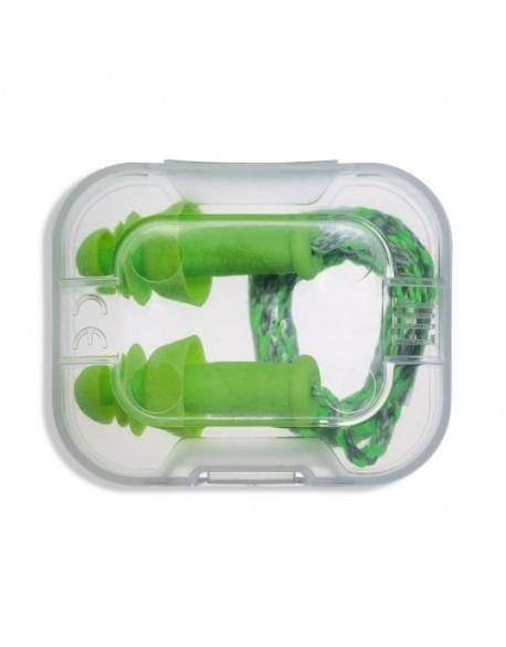 Bouchons d'oreilles réutilisables avec cordon et boîtier plastique - bou0003 - Atténuation 27 dB - Norme EN 352-2_0