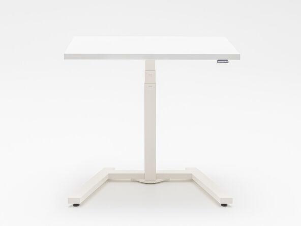 Bureau compact Drive - réglage en hauteur électrique 65 à 130 cm - 100x60 cm - Plan mélaminé - Piètement monopied en acier_0
