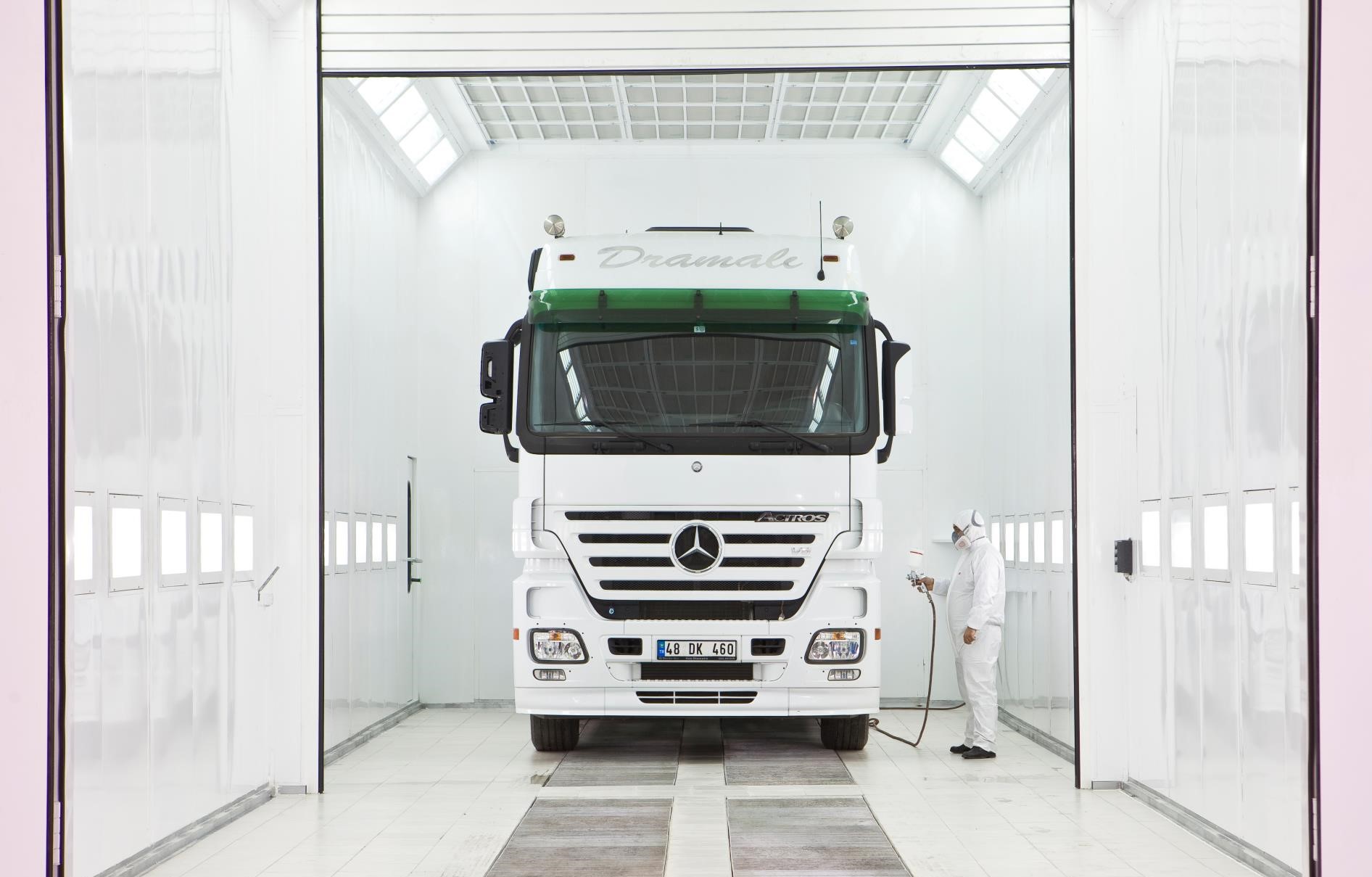 Cabine de peinture fermée pour poids-lourds - pistolage et étuvage - éclairage LED ATEX - ventilateur ILKE_1