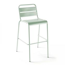 Oviala Business Chaise haute en métal vert sauge - vert acier 109813_0
