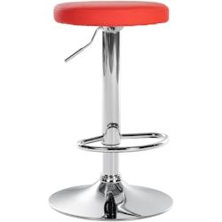 CLP Tabouret de bar Ponte revêtement similicuir Rouge/Chrome - rouge polyester 322055_0