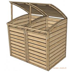 Coffre en bois pour 2 poubelles - s752_0