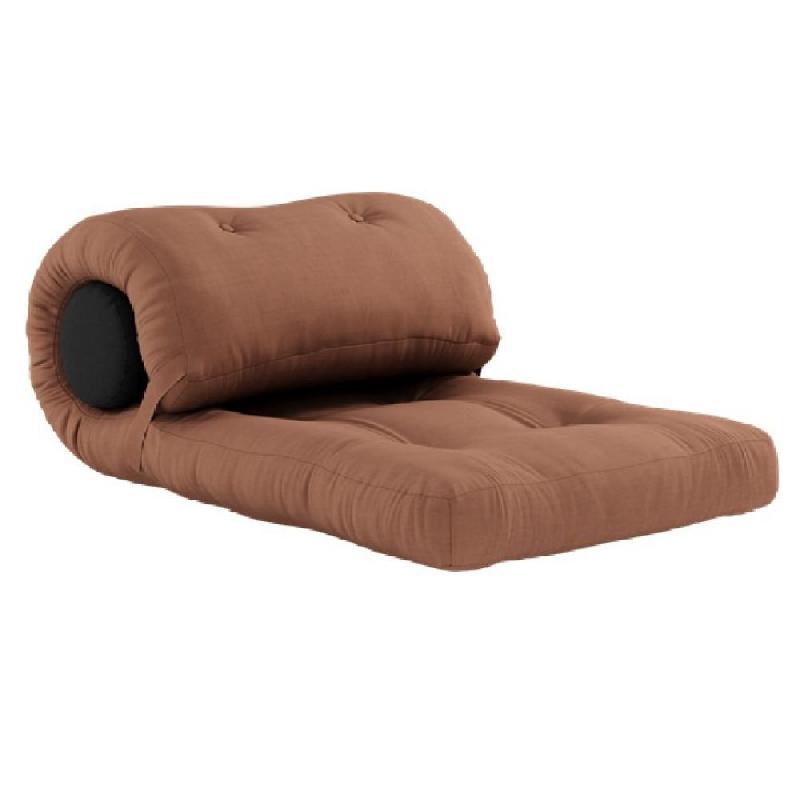 FAUTEUIL FUTON CONVERTIBLE WRAP COULEUR BRUN ARGILE_0