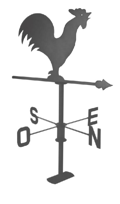Girouette coq anthracite - 45x74cm - acier époxy_0
