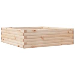 Helloshop26 - Jardinière bac lit surélevé plantes fleurs terrasse jardin 80 x 80 x 23 cm bois de pin massif marron 02_0037888 - 3000213988710_0
