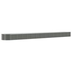 Helloshop26 - Jardinière bac lit surélevé plantes fleurs terrasse jardin de jardin acier enduit de poudre 620 x 80 x 36 cm gris 02_0039682 - 300021_0