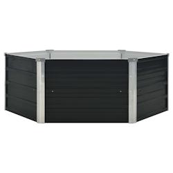 Helloshop26 - Jardinière surélevée anthracite 129 x 129 x 45 cm acier galvanisé 02_0000854 - 3000071881536_0