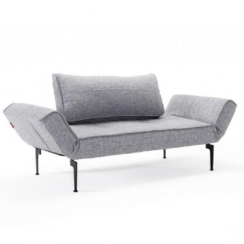 Canapé-lit design Zeal Laser convertible 200x70 cm - piétements métalliques - tissu gris Twist Granite - Innovation Living_0