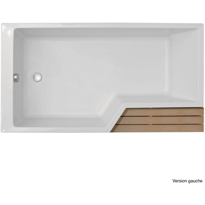 Baignoire bain douche JACOB DELAFON Malice antidérapante + tablier angle, 170 x 90 gauche