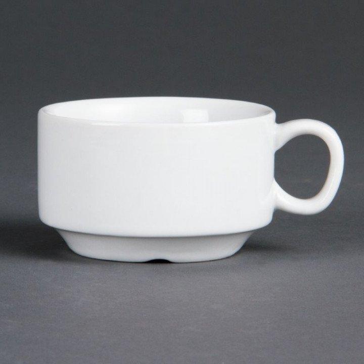 Lot de 12 tasses à expresso 85 ml, en porcelaine blanche_0