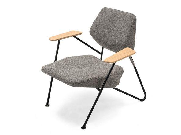 Fauteuil Polygon piètement noir assise en tissu promotion spéciale_0