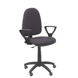 Piqueras y Crespo Silla Aýna CP bali gris oscuro brazos fijos ruedas de parqué - gris multi-matériau 04CPB600B8RP_0
