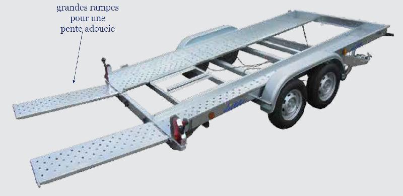 Porte voiture 2500kg avec treuil - système d'inclinaison pour véhicules à faible garde au sol - Lider 39760_0