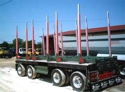 Remorques porte-bois - 4 essieux - 2 travées de 6 ranchers aluminium - Plancher aluminium_0