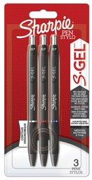 STYLO ENCRE GEL S-GEL, 0,7 MM, ASSORTI, BLISTER DE 3 - LOT DE 3
