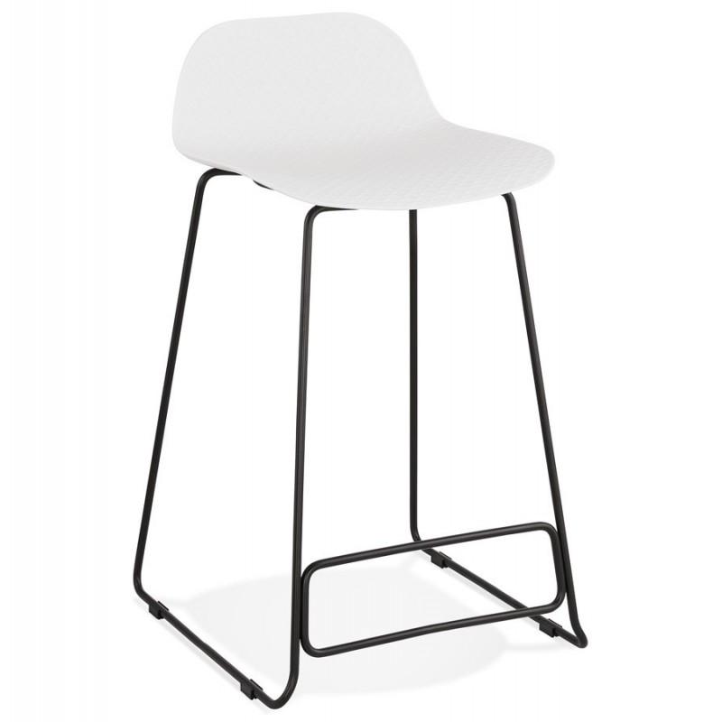 Tabouret de bar Blitz 85cm blanc & noir - Paris Prix - métal & polypropylène - compatible table/bar mi-haute_0