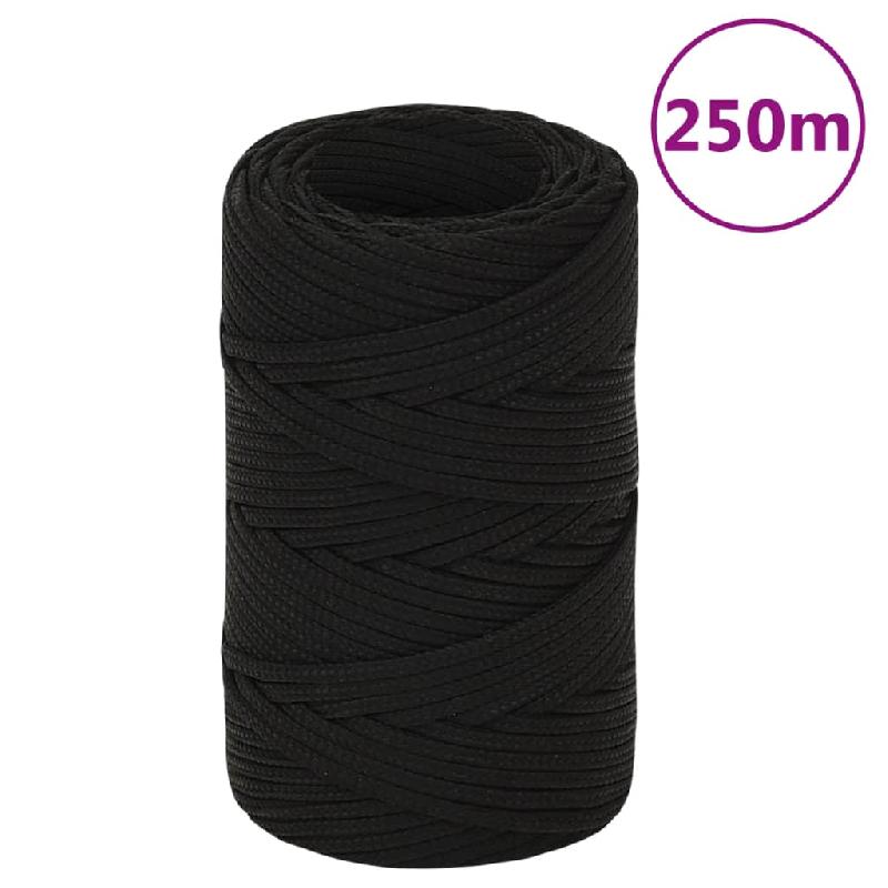 Vidaxl corde de travail noir 2 mm 250 m polyester 152795_0