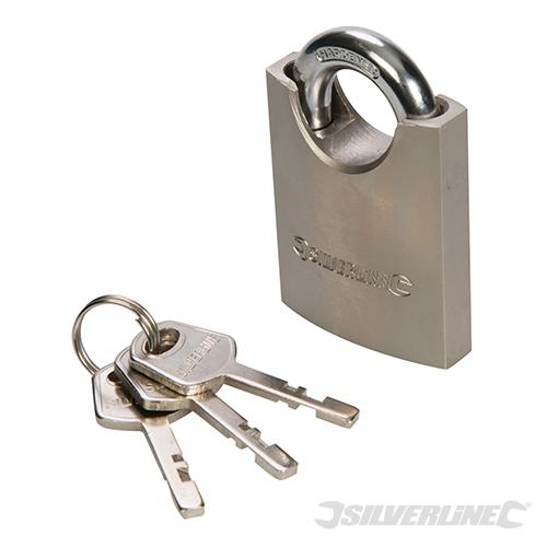 Cadenas en acier massif - anse intégrée 50 mm - Silverline 298532_0