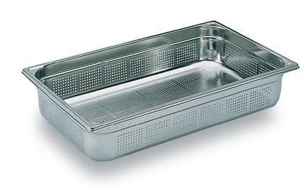 BAC GASTRO INOX GN 1/1 H.65 MM PERFORÉ SANS ANSES