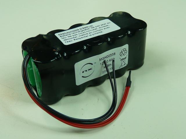 BATTERIE NIMH 10X 2/3AA 10S1P ST2 12V 600MAH F100_0