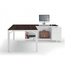 Bureau d'angle X8 avec caisson de rangement - Officity - design moderne pour direction_0