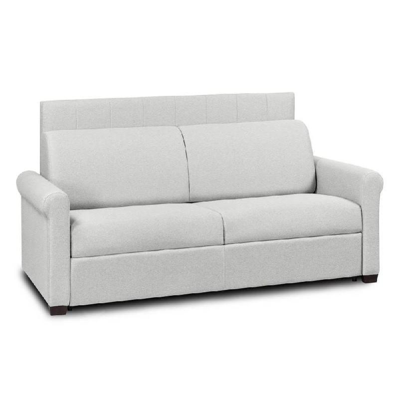 CANAPÉ LIT OPERA EXPRESS LATTES 120CM MATELAS 16CM TÊTE DE LIT INTÉGRÉE POLYURÉTHANE BLANC CASSÉ_0