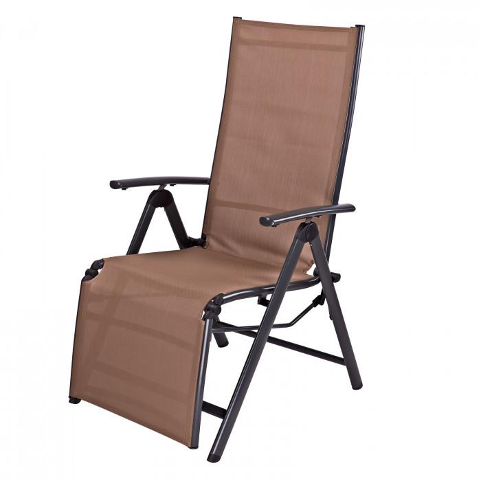 Chaise longue 'corona' en aluminium - gris/beige_0