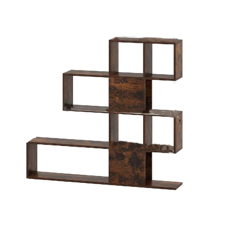 COSTWAY Étagère à livres à 4 niveaux, étagère séparatrice de pièce, étagère en bois indépendante en forme d'escalier, étagère sur pied -_0