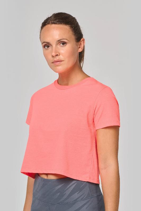 Crop top triblend femme - Réf: PA4022 - PROACT - 50% polyester, 25% coton, 25% viscose - 130 g/m²_0