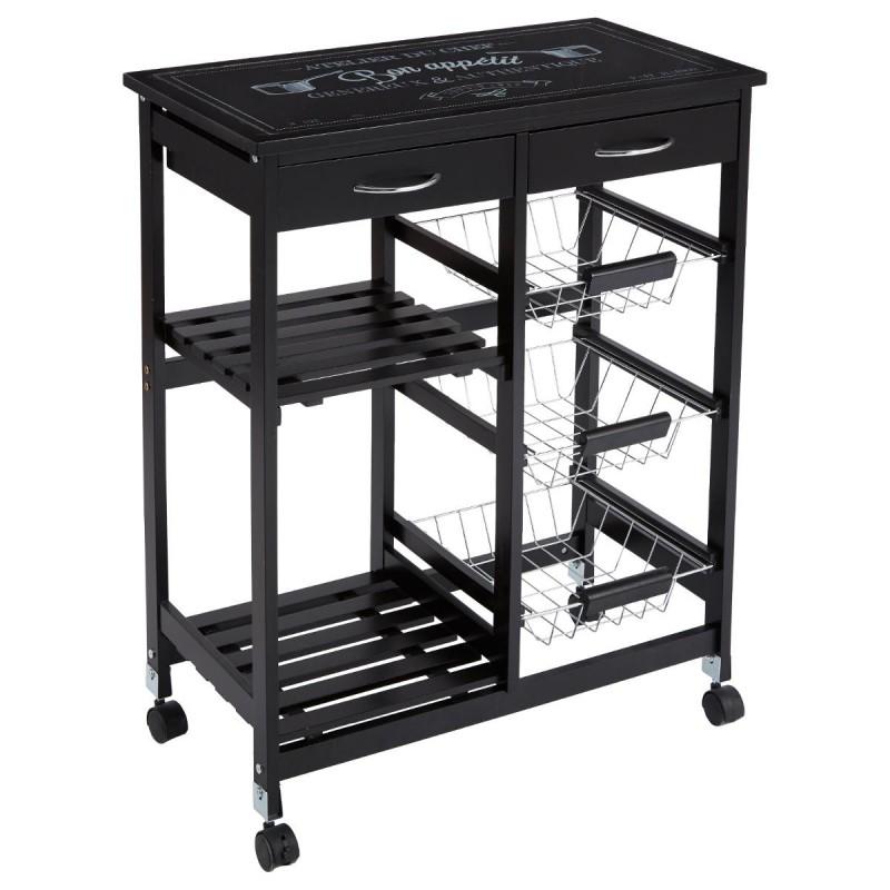 Desserte de cuisine Gustaf 81 cm - noir - Paris Prix - design original et rangements pratiques_0