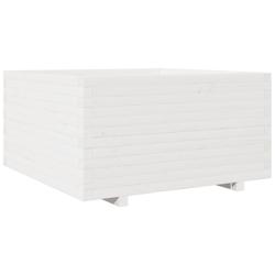 Helloshop26 - Jardinière bac lit surélevé plantes fleurs terrasse jardin 90 x 90 x 49,5 cm bois de pin massif blanc 02_0038057 - 3000217656615_0