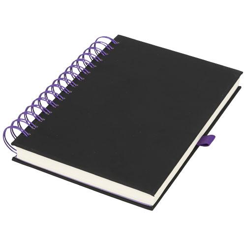 Journal Wiro 21021103 - Carnet de notes avec couverture en PU noir lisse et spirale colorée_0