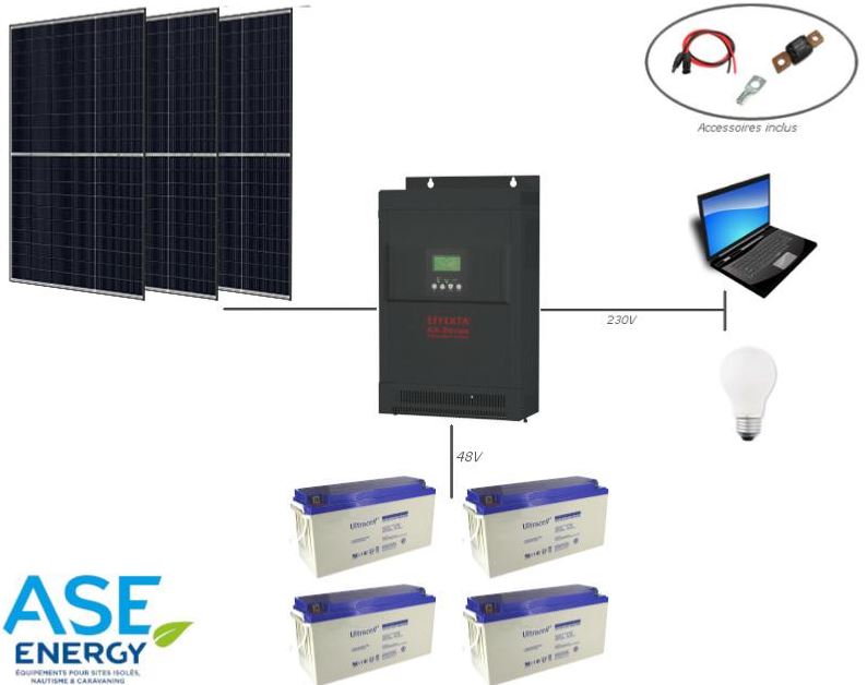 Kit solaire autonome 1000w 48v-230v easyconnect_0